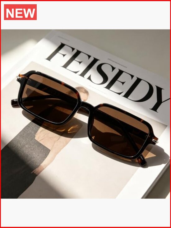 Rectangle Retro Narrow Square Sunglasses UV400 main image 5